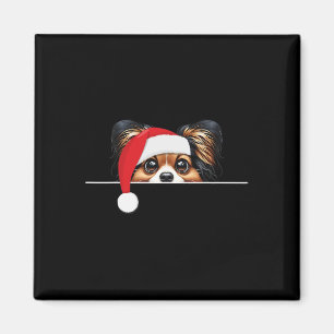 Papillon Dog Lover Funny Weihnachtsmannmütze Weihn Magnet