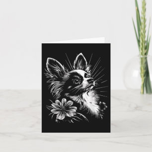 Papillon Dog Lover Retro Style Tattoo Karte