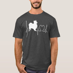 Papillon Dog My Heartbeat EKG Hunde My Cardio Dog  T-Shirt