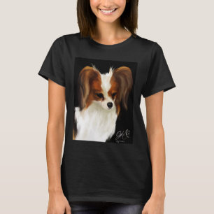 Papillon Dog Painting Long T-Shirt