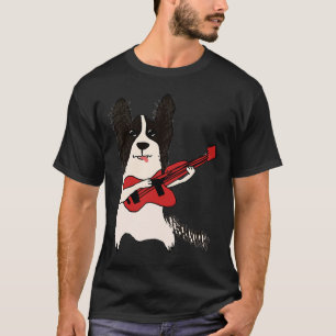 Papillon Dog Plays Gitarre Music Dog Niedlicher Hu T-Shirt