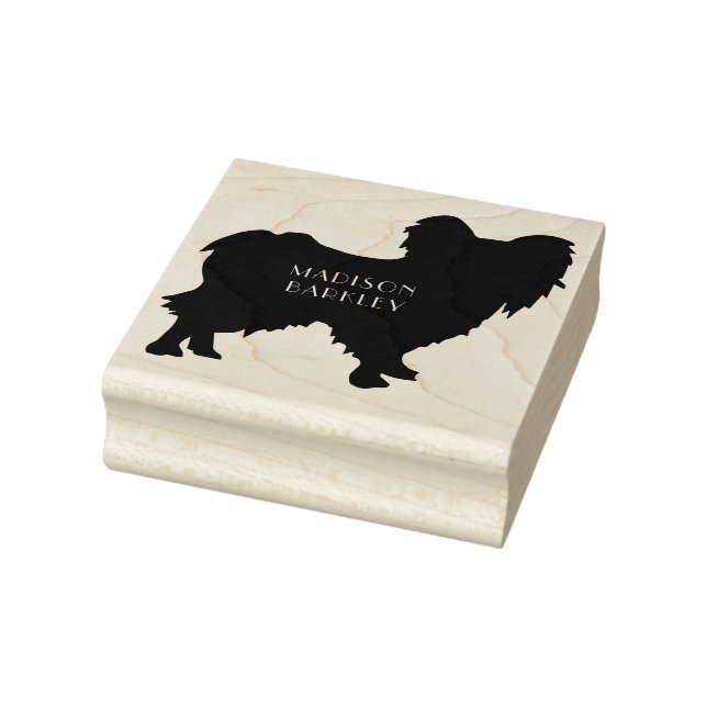 Papillon Dog Puppy Gummistempel (Stempel)