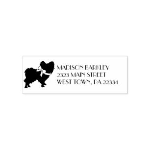 Papillon Dog Puppy Silhouette Permastempel