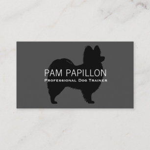 Papillon Dog Rasse Silhouette Visitenkarte
