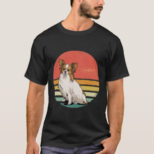 Papillon Dog Retro Vintag 70er Dog Pet T-Shirt