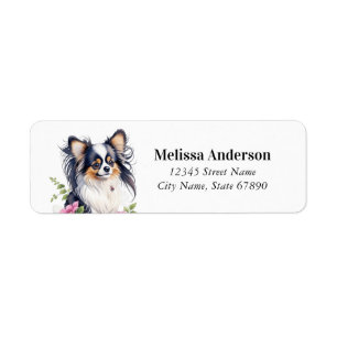 Papillon Dog Rücksendeadressen-Aufkleber