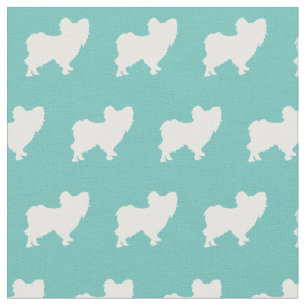 Papillon Dog Silhouette Pet Aquamarin Stoff