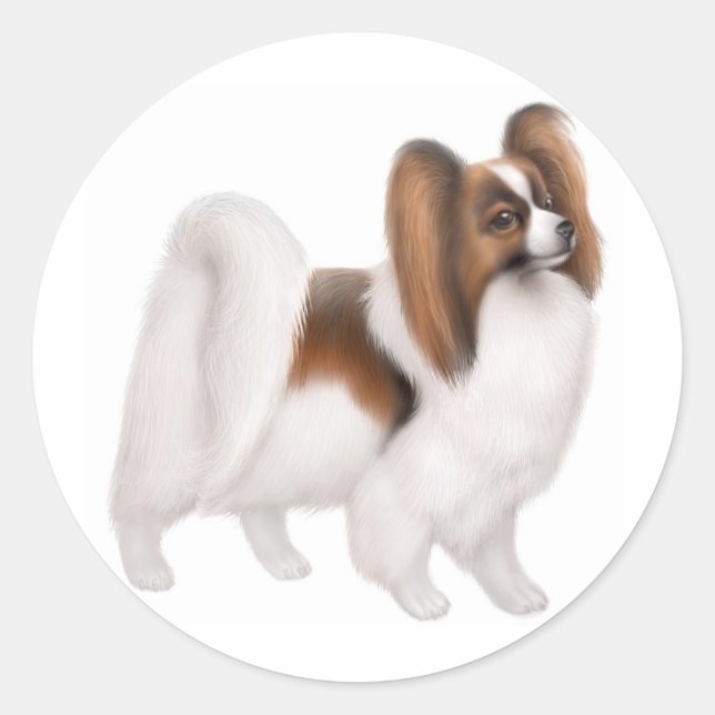 Papillon Dog Sticker (Vorderseite)