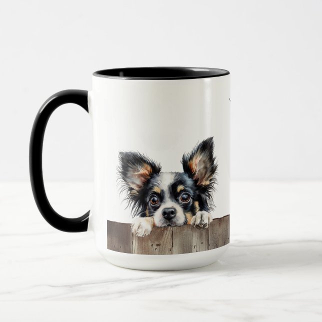 Papillon Dog Tasse (Links)