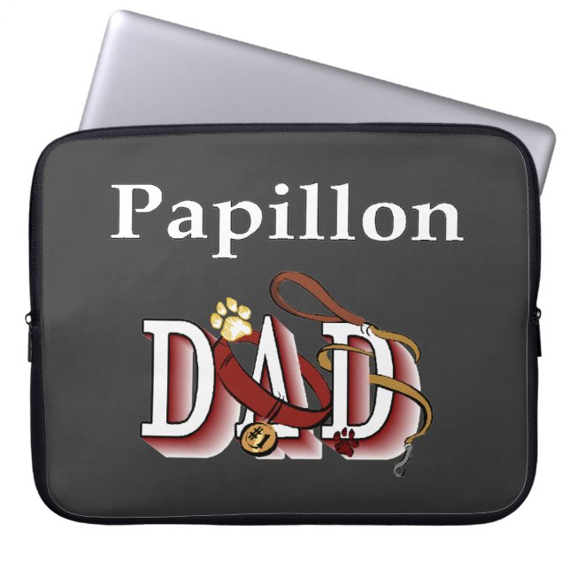 Papillon Dog Vater Laptopschutzhülle (Vorderseite)