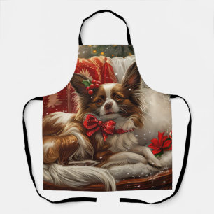 Papillon Dog Weihnachtsfest Schürze