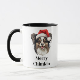 Papillon Dog Weihnachtsmannmütze Weihnachten Tasse