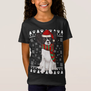 Papillon Dog Weihnachtsmannmütze Weihnachten Weihn T-Shirt