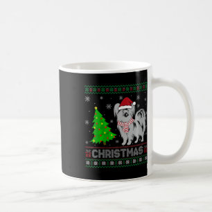 Papillon Dog Xmas Tree Lighting Ugly Christ Kaffeetasse