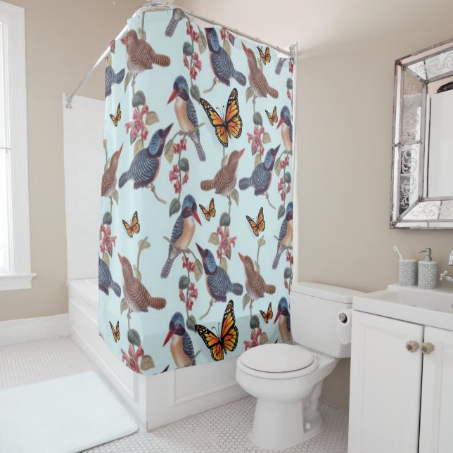 Papillon d'oiseau de rideau de douche (En situation)