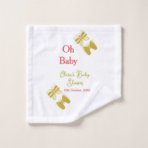 Papillon doré baby shower rouge oh bébé moderne