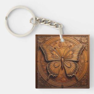 Papillon en bois embossé faux