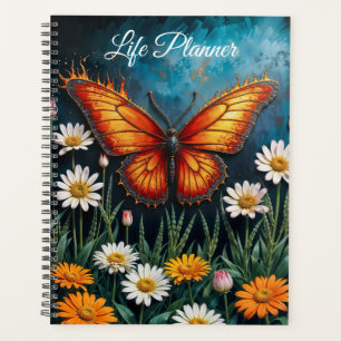 Papillon en flammes imaginaire blanc camomille art