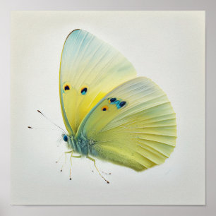 Papillon en soufre sans nuages Art Imprimer Poster