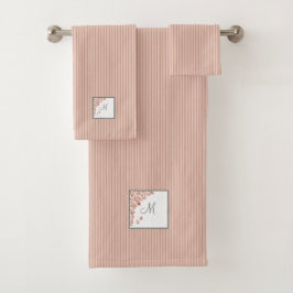 Papillon en terre cuite Dusty Peach Stripe Monogra