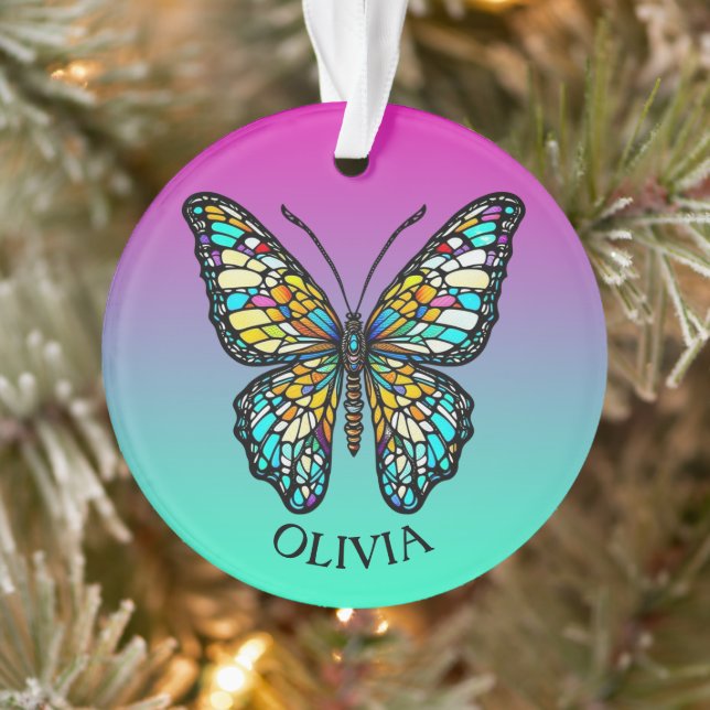 Papillon en verre coloré personnalisé (Arbre)