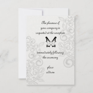 Papillon et carte de réception florissante