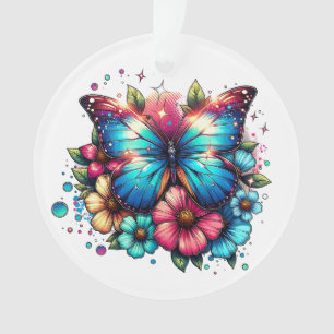 Papillon et fleurs Noël personnalisé