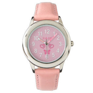 Papillon et montres personnalisées par coeurs pou