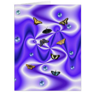 Papillon et perles sur soie violette