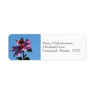 Papillon et Rose de Sharon Étiquettes de adresse