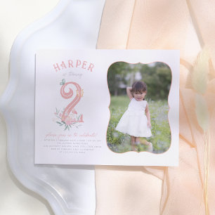 Papillon Fairytale Floral Photo Anniversaire Carte