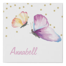 papillon, fille, art mural