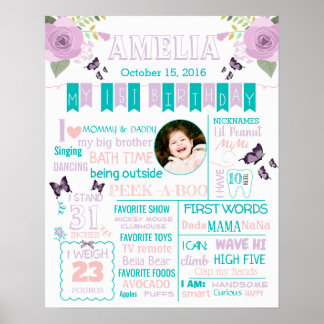 Papillon Flora 1er Anniversaire affiche