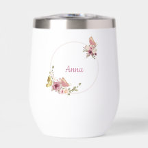 Papillon Floral Or personnalisé Rose Gold
