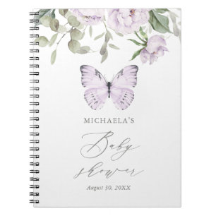 Papillon floral violet Girl Baby shower livre d'or