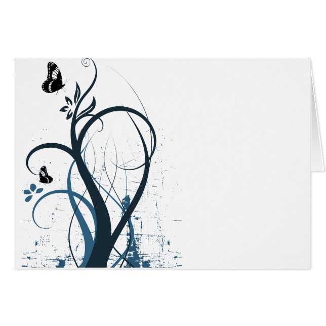 Papillon grunge 2 de remous - bleu (Devant horizontal)