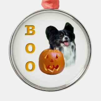 Papillon Halloween BOO Silbernes Ornament
