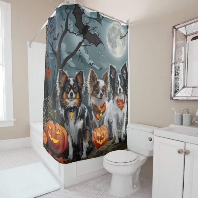 Papillon Halloween Spooky Duschvorhang (Beispiel)