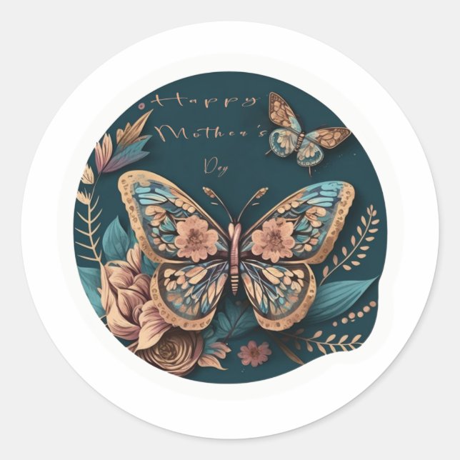 papillon Happy Mère's Day Stickers (Devant)