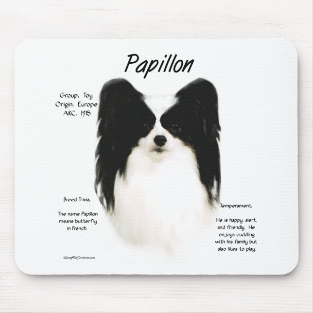 Papillon History Design Mousepad (Vorne)