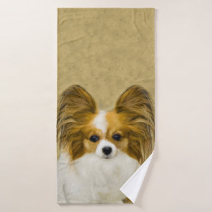 Papillon (Hound Tri) Malerei - Original Hundeschul Badhandtuch Set