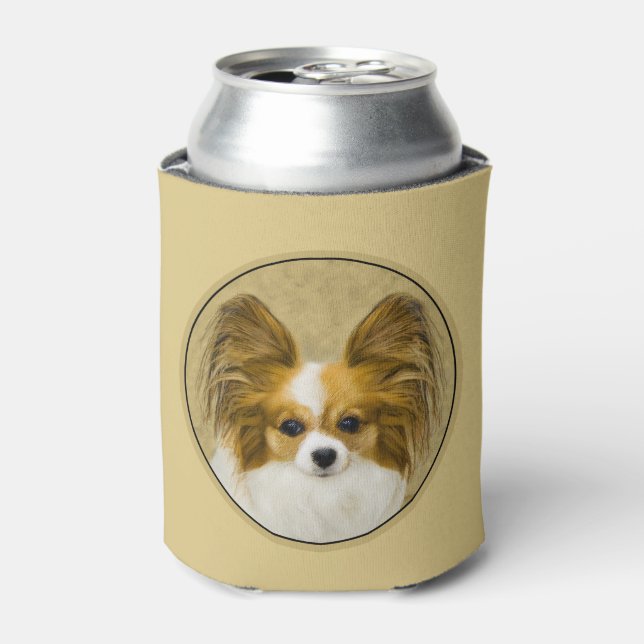 Papillon (Hound Tri) Malerei - Original Hundeschul Dosenkühler (Kanne Vorderseite)
