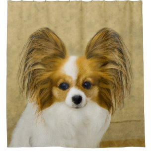 Papillon (Hound Tri) Malerei - Original Hundeschul Duschvorhang