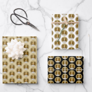 Papillon (Hound Tri) Malerei - Original Hundeschul Geschenkpapier Set