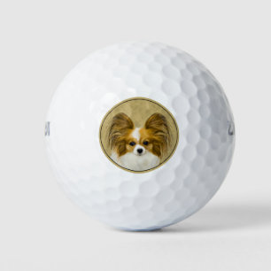 Papillon (Hound Tri) Malerei - Original Hundeschul Golfball