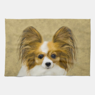 Papillon (Hound Tri) Malerei - Original Hundeschul Handtuch