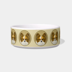 Papillon (Hound Tri) Malerei - Original Hundeschul Napf