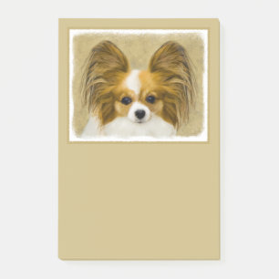 Papillon (Hound Tri) Malerei - Original Hundeschul Post-it Klebezettel