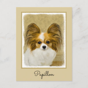 Papillon (Hound Tri) Malerei - Original Hundeschul Postkarte