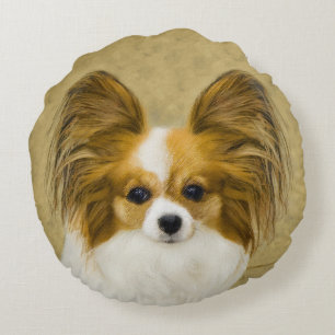 Papillon (Hound Tri) Malerei - Original Hundeschul Rundes Kissen